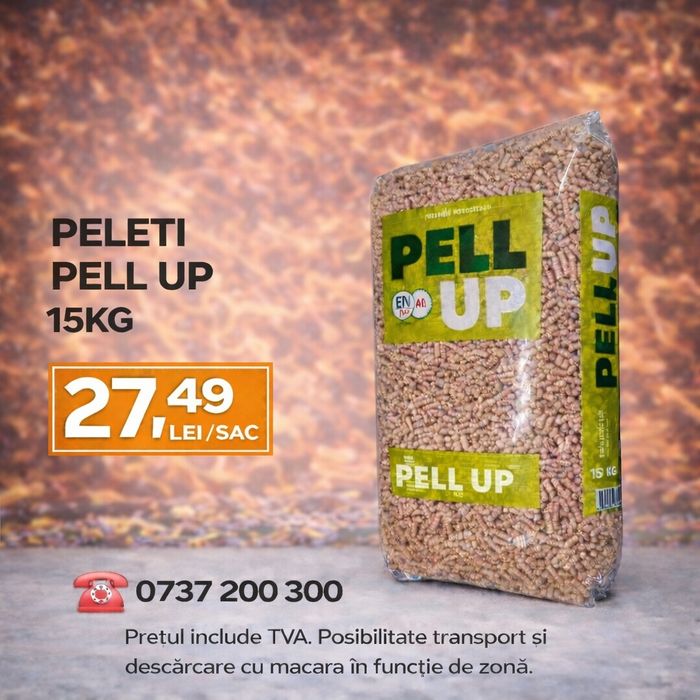 Peleți HS Timber - PEEL UP 15 KG - Descărcare macara