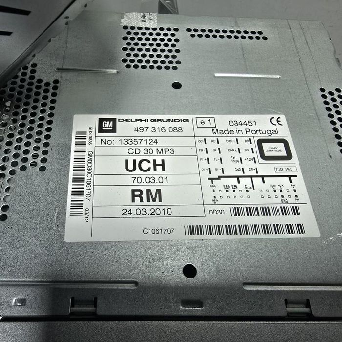 CD Player auto radio CD 30 MP3 Opel Corsa D facelift