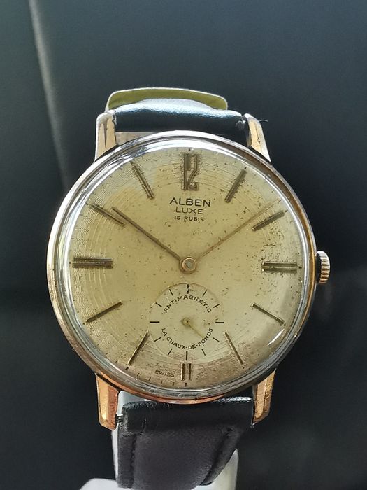 Ceas Alben De Luxe Jumbo - Manual, 37 mm-Funcționează Excelent!