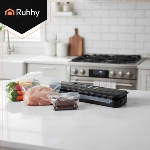 Вакуумна машина за запечатване на храна RUHHY 80 kPa, Вграден нож