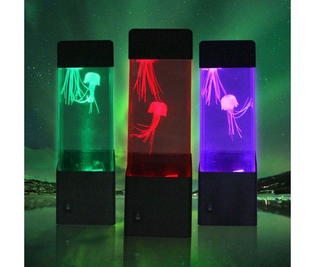 Нощна лампа Jellyfish с LED RGB осветление и 2 медузи