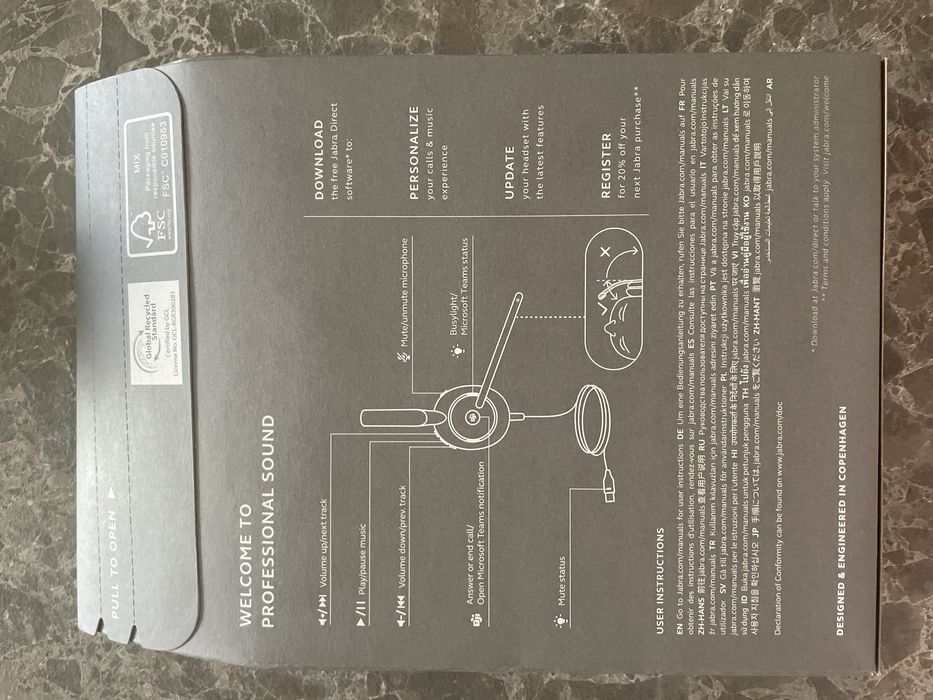 Слушалки Jabra Evolve 2 30se