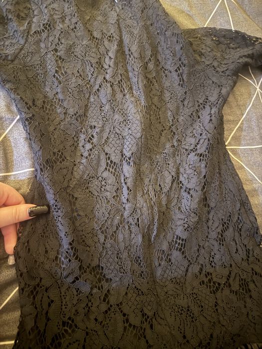 Платье, черное с кружевами