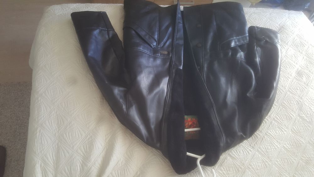 Мъжко кожено яке-шуба XL, дебела подплата, Италия