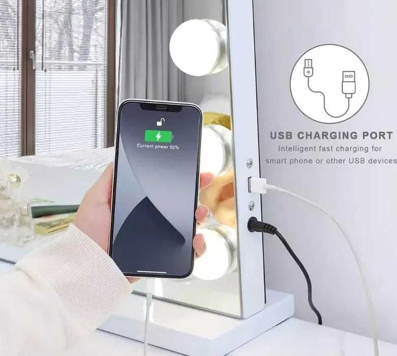 Гримьорско Огледало Hollywood style 46×58 с 15 led 80 × 60 см. 18 LED