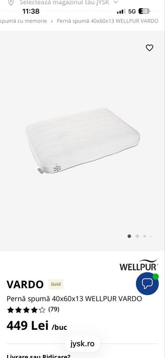 Pernă spumă 40x60x13 WELLPUR VARDO