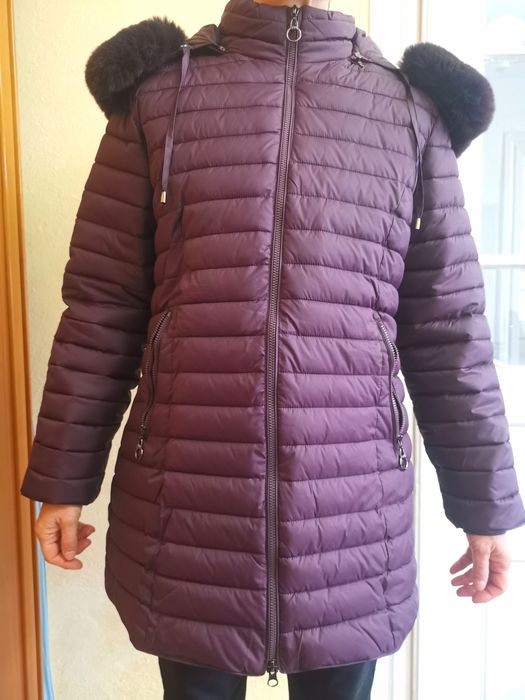 Scurtă fâș îmblănită cu glugă NOUĂ