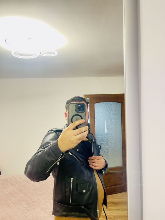 Geaca piele moto cu protectii