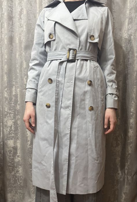 Тренч женский небесно голубой