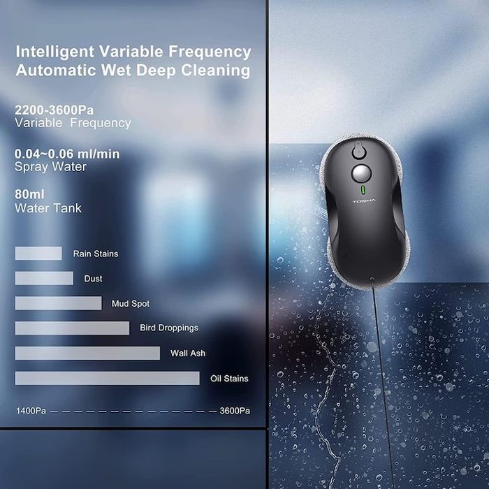 Робот за почистване на прозорци Tosima W3, двупосочно автоматично