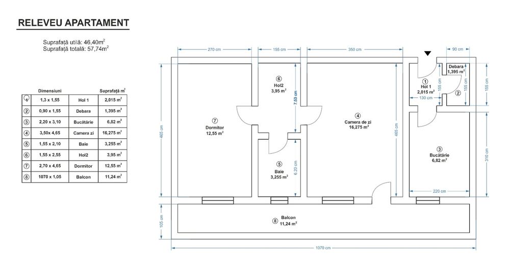 Vand apartament 2 camere - neamenajat