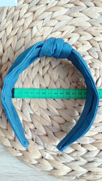 Диадеми с възел  от син / черен деним