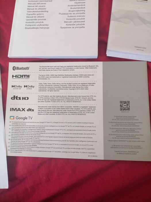 Продавам телевизор TCL QLED 65" с оставаща гаранция 1 година.