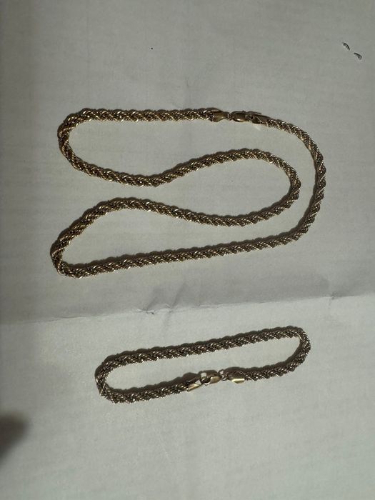 Золотой 585 пробы цепочка и браслет