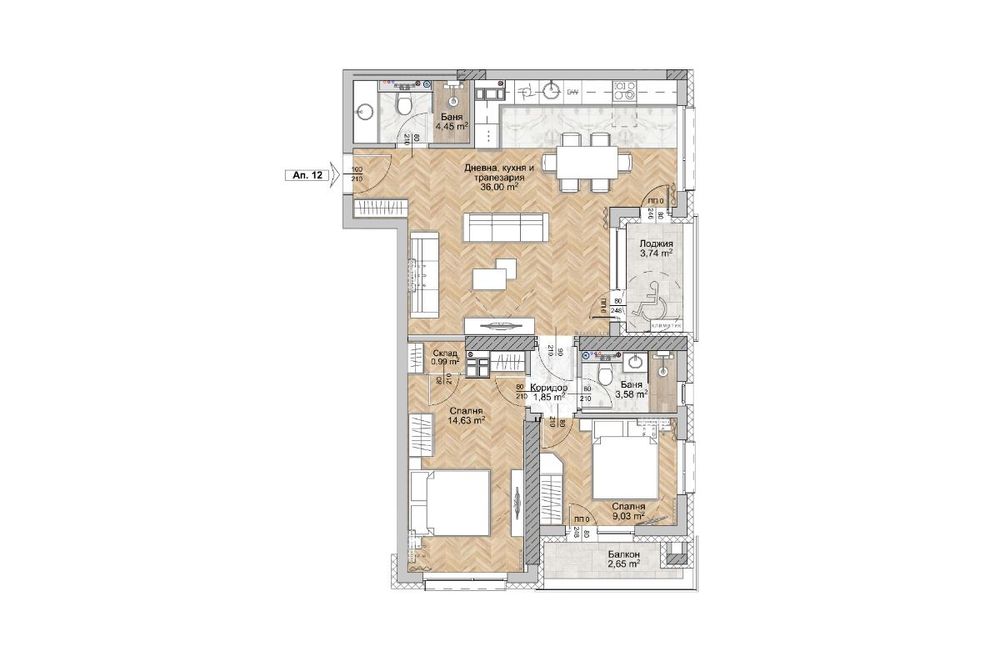 Тристаен апартамент в новострояща сграда! ж.к. Люлин 8!