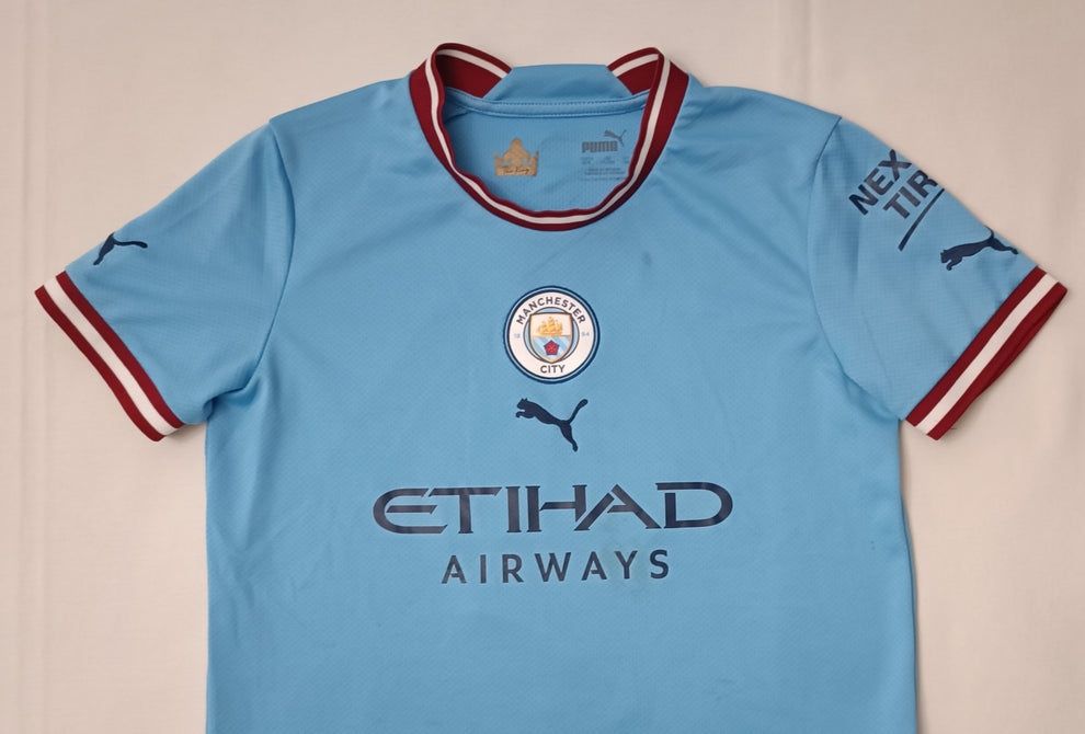 Puma Manchester City #9 Haaland Home Jersey оригинална тениска ръст 137-147см 11-12 години Пума Манчестър Сити фланелка