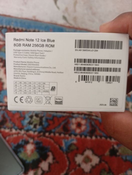 Madel REDMI NOT 12   2024  20 dekabr