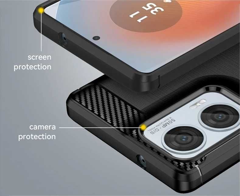 Motorola Edge 50 Fusion / Pro / Ultra - Удароустойчив Кейс Гръб CARBON