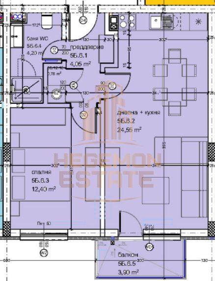 Продава се Двустаен апартамент в Варна, Кайсиева градина - 68 кв.м за 1287 €/кв.м - Снимка #2