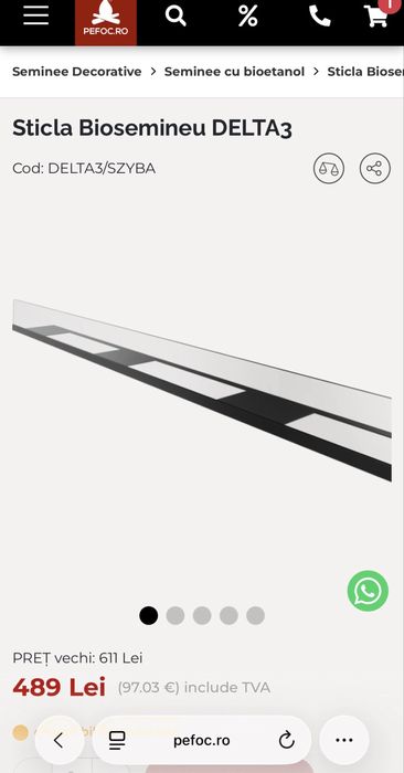 Semineu flacara bioetanol 120 x 40 incastrabil