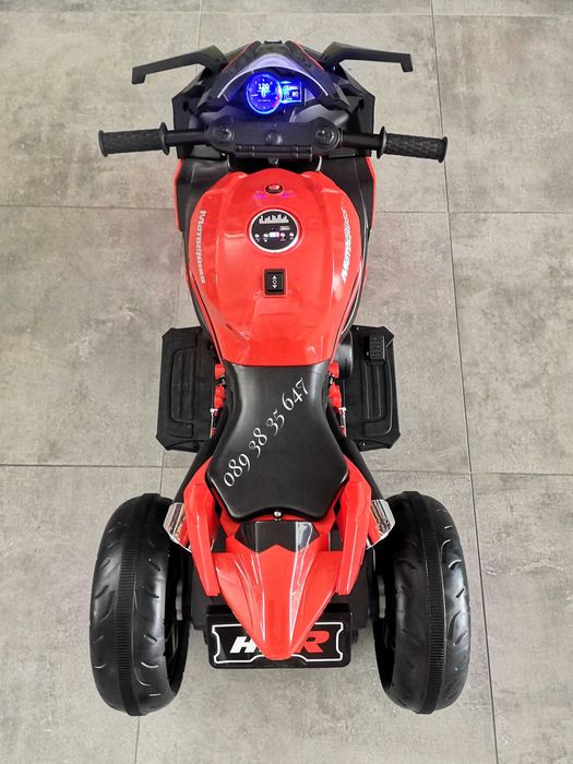 НОВО!Акумулаторен мотор с 3 гуми Ninja RED с 12V батерия,LED светлини