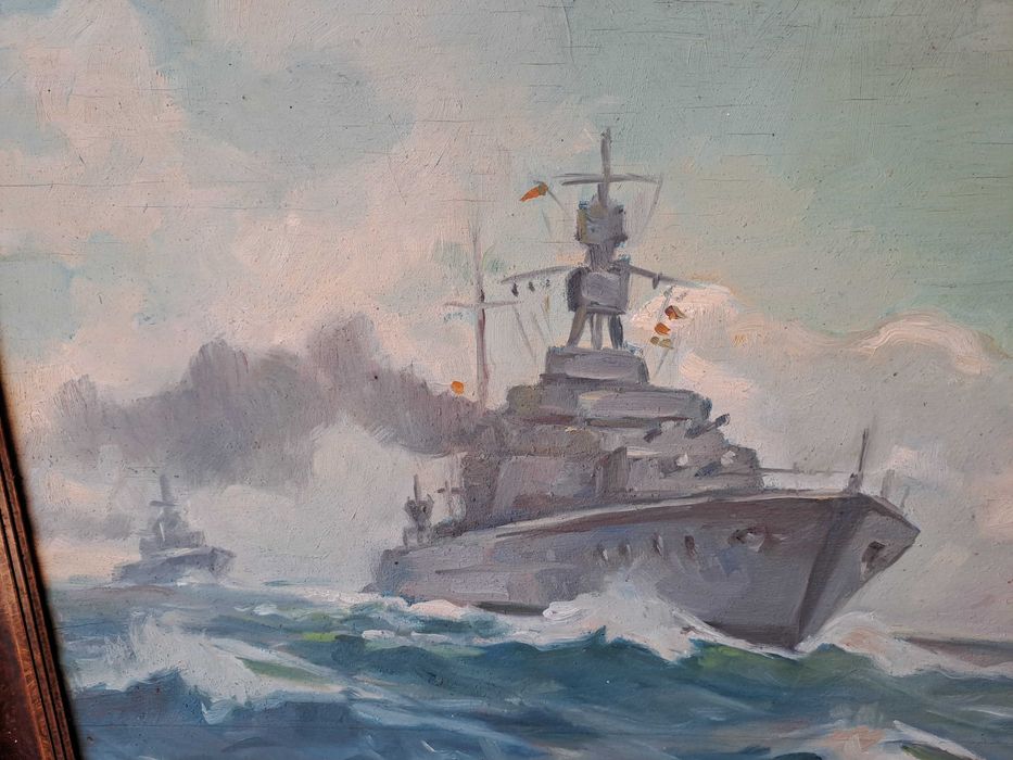 tablou vechi pictura pe placaj 72/57 cm