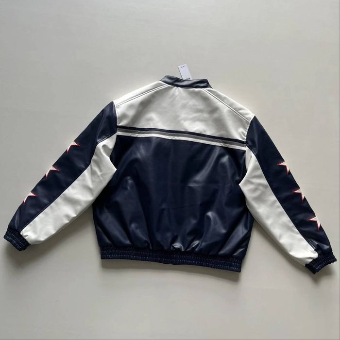 Кожаная куртка Формула 1 Rebull Oracle синего цвета на заказ