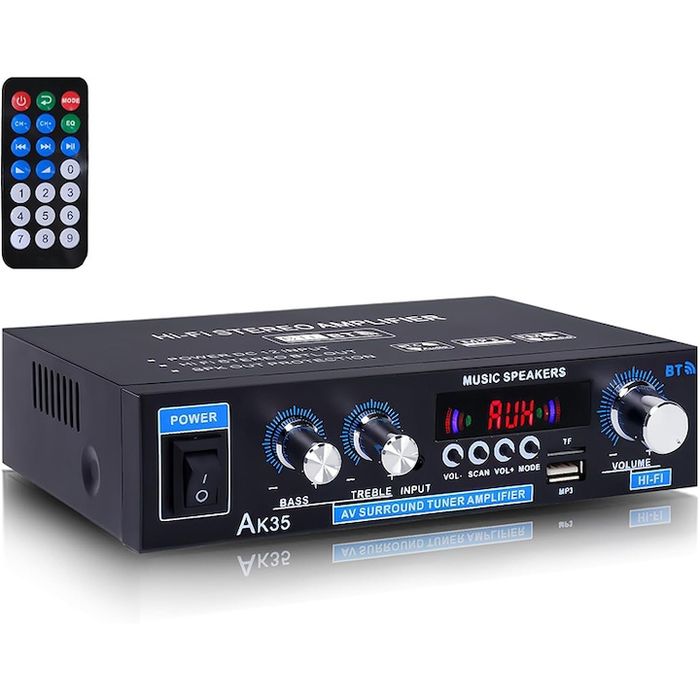 Amplificator audio cu telecomanda AK35, 60W,bluetooth 5.0 HIFI,USB,nou