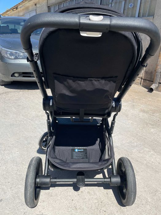 Бебешка количка CYBEX BALIOS S LUX черна с kош за новородено - CYBEX COT S LUX ocean blue син и зимен чувал CYBEX син
