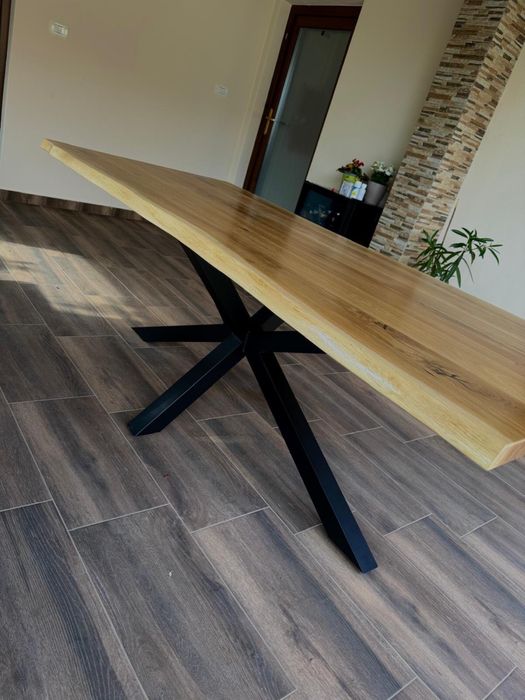 Blat masiv stejar 210x92x3,8 cm – LIVE EDGE – NOU