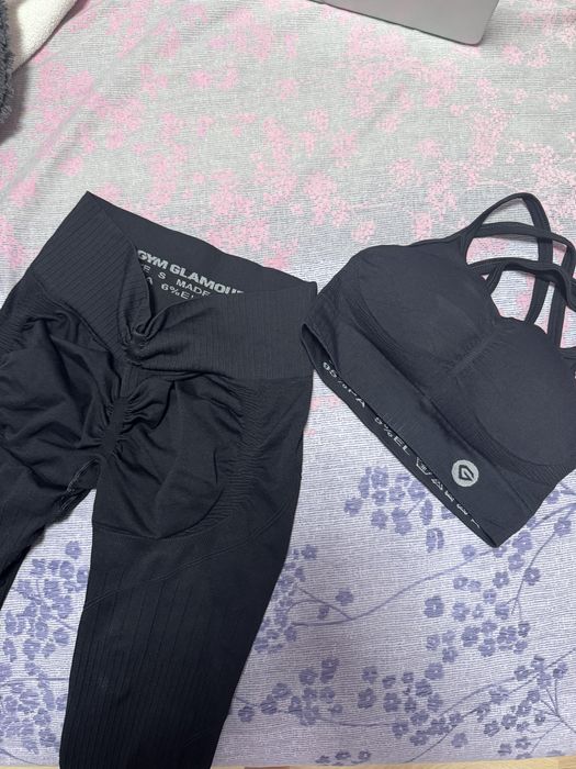 Gym glamour черен спортен сет