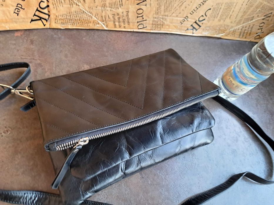 дамска чанта,черна кожена чантичка-естествена кожа,малка