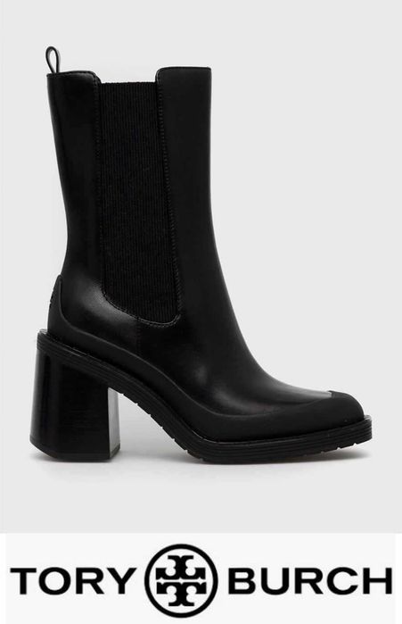 Кожени боти Tory Burch Expedition размер 40, естествена кожа, ток 8 см