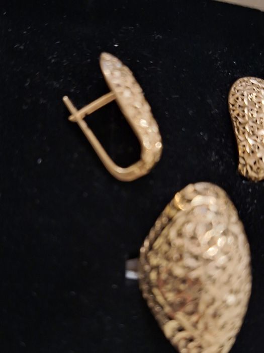 Кольцо+серьги золото 585