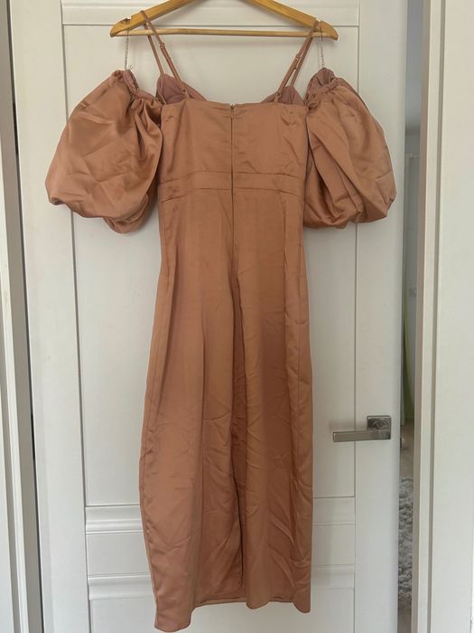 Rochie de banchet din satin 36,roz somon prăfuit