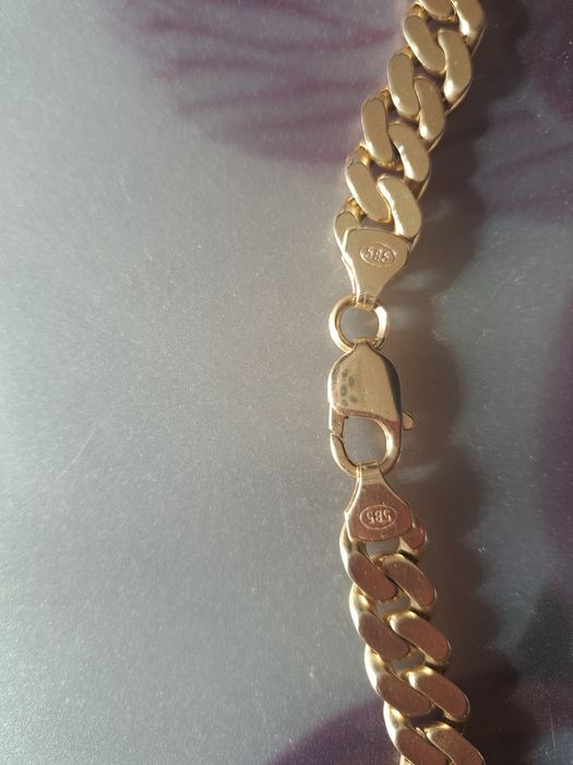 Златен синджир-ланец 14карата,дължина 58см.ширина 10мм.двулицев-49гр.