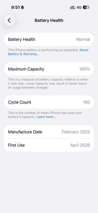 Iphone 15 pro 100% battery