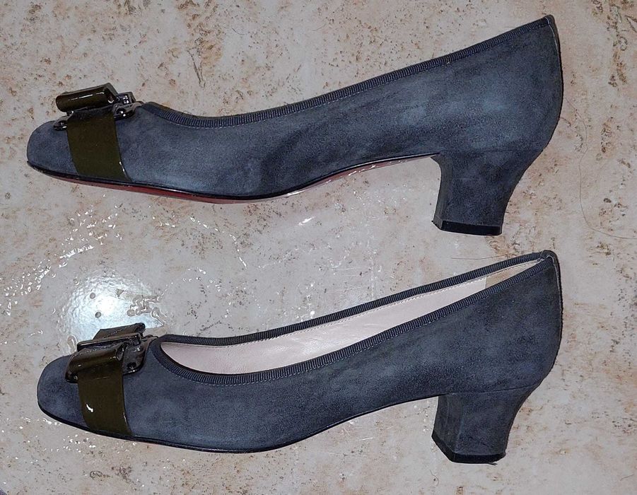 Pantofi Italia piele naturala gri petrol nr 39