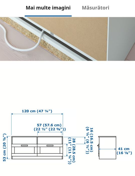 Mobila Ikea alba comoda tv,cuburi