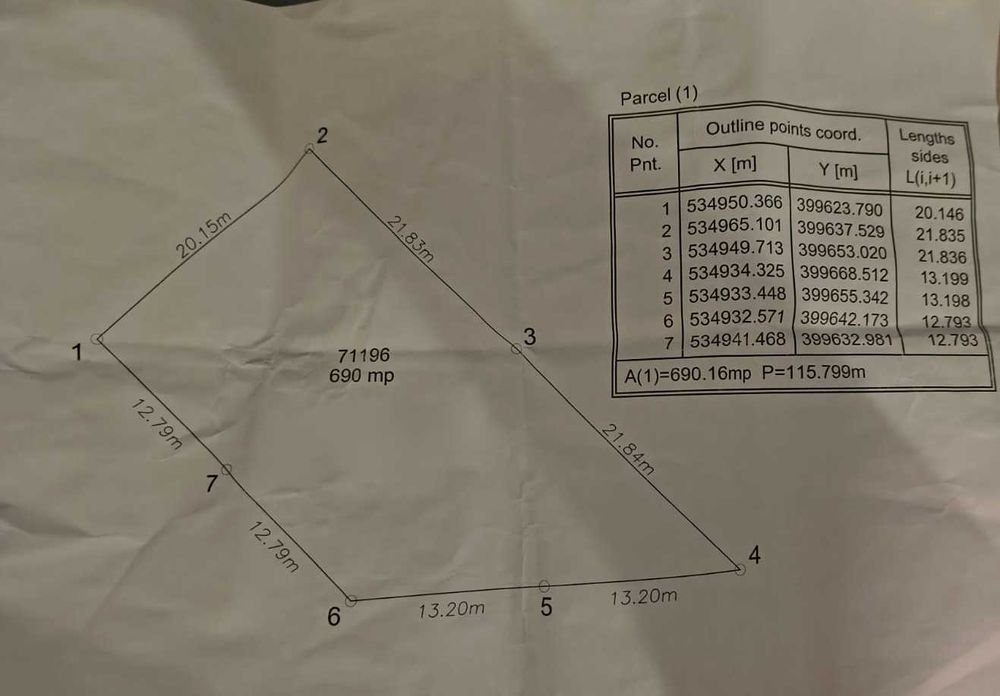 Teren intravilan 690 mp – panoramă, deschidere 68m la 2 drumuri.