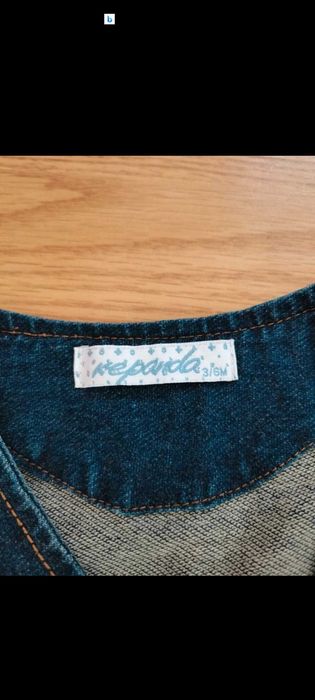 Set pantaloni + vesta blugi 3-6 luni Repanda