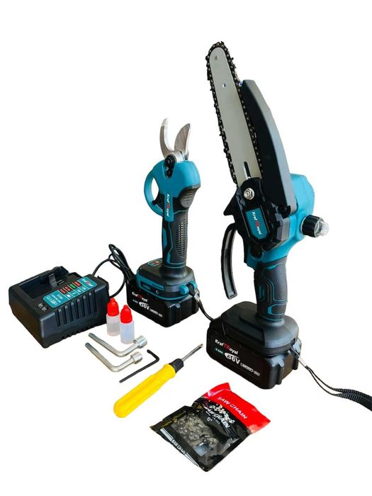 2в1 Акумулаторна Безчеткова Лозарска Ножица и Резачка 36V 8AH KRAFT