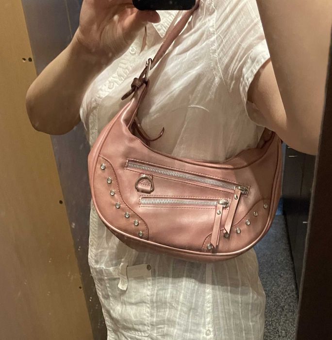 металик розова дамска чантичка