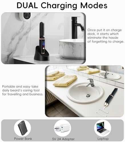 Нов Електрически гребен за брада – Бързо оформяне и изправяне мъже