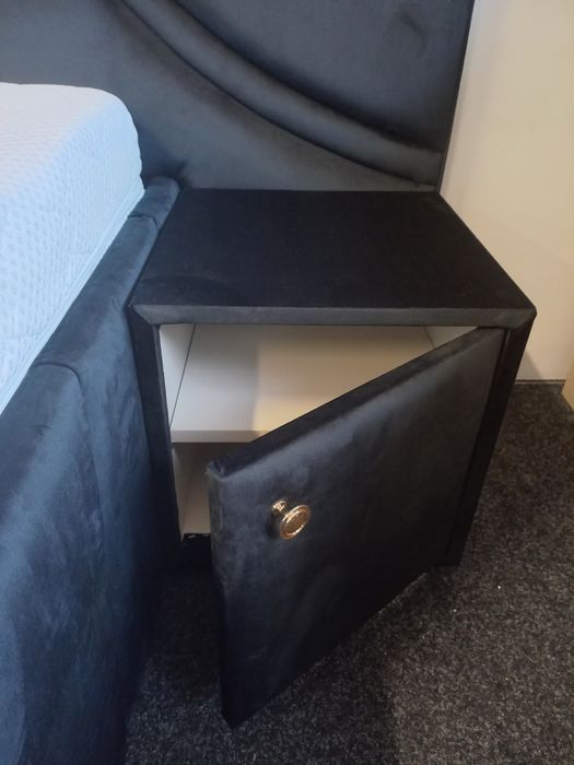 Pat Tapitat "Valuri" cu somiera+lada depozitare pe COMANDA