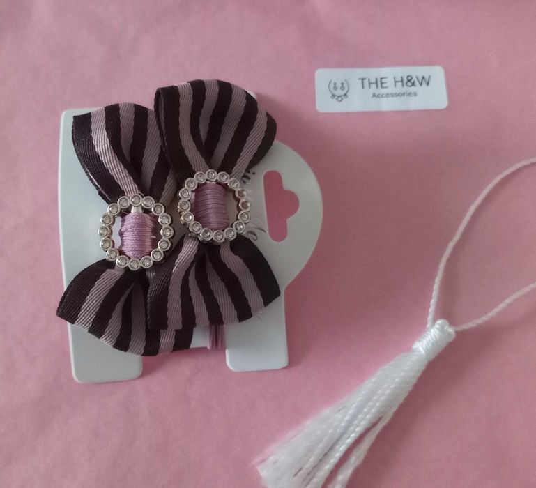 Ponytail hairtai elastic with cute bow 2 pcs