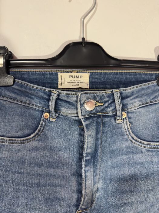 Blugi skinny, cu talie înaltă, albaștrii, Tally Weijl, S(36)