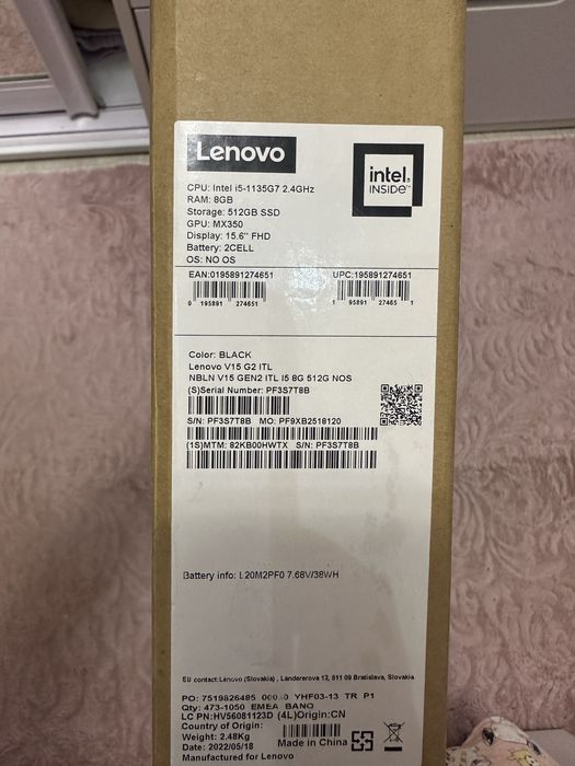 Lenovo V15 i5-1135G7 2.4GHz 8gb/512ssd Geforce MX350