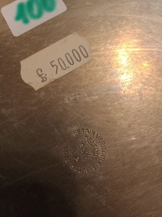 Farfurii ornamentale deosebite" Peltro" dim.27 cm din zinc