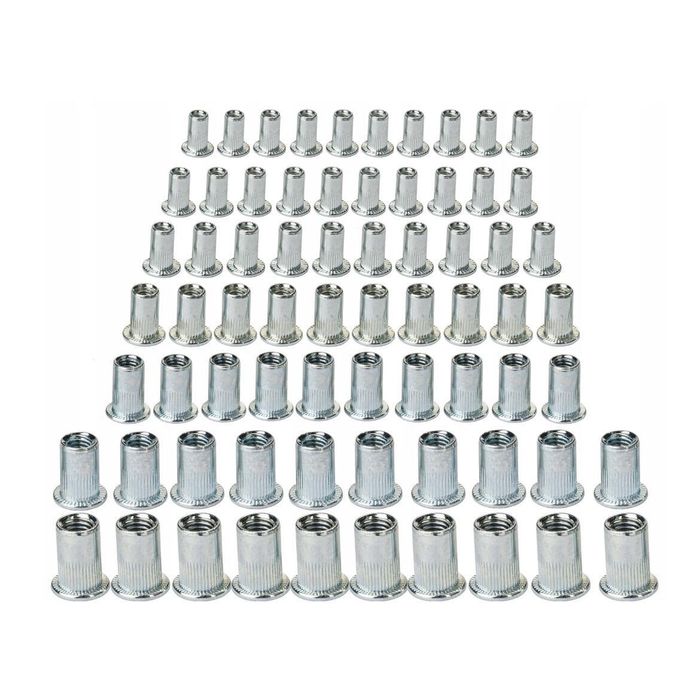 Cleste manual pentru piulite nituibile M3-M12, set cu 70 piulite si